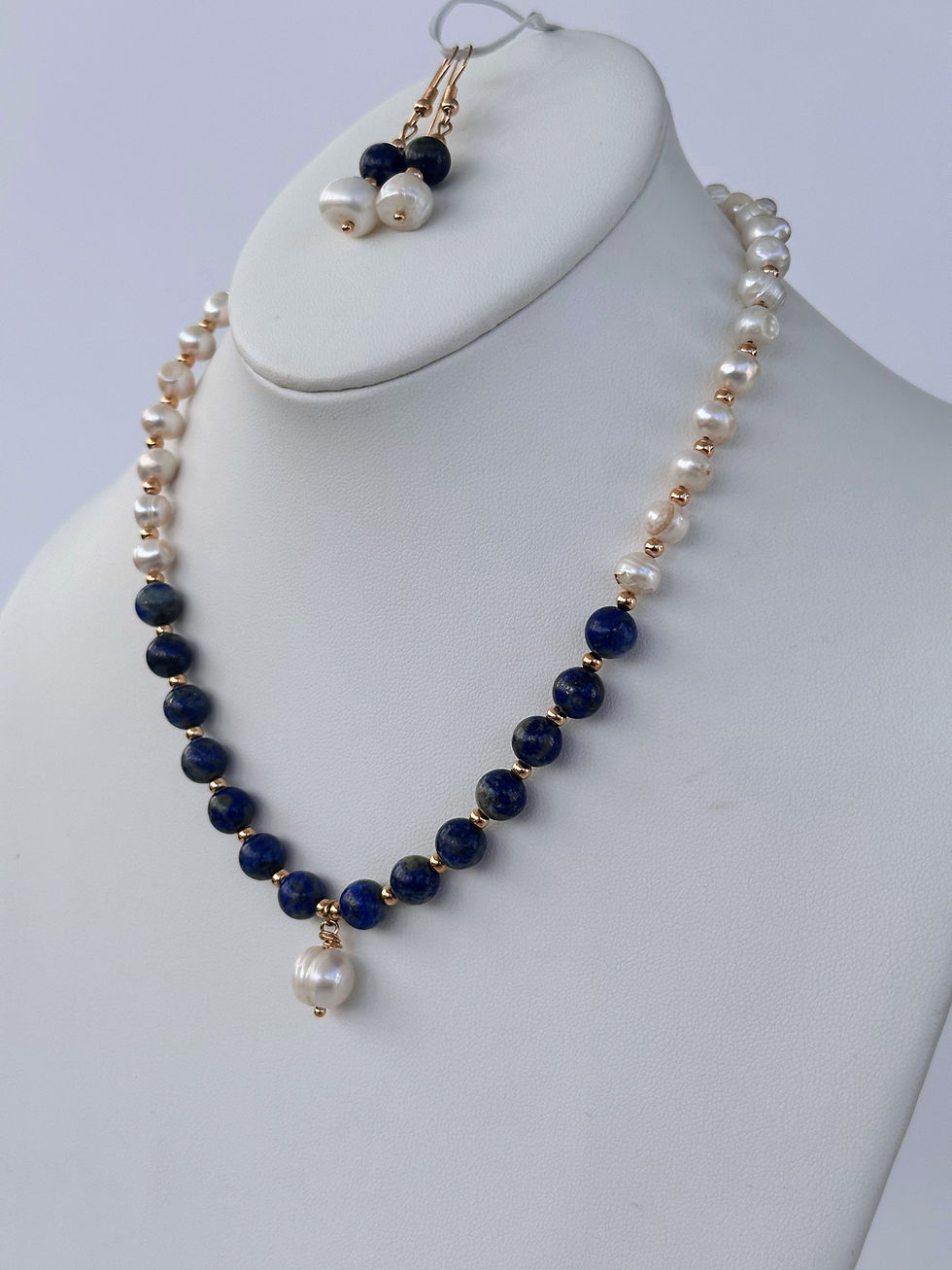 Thumbnail: Lapis Elegance Necklace and Earrings Set