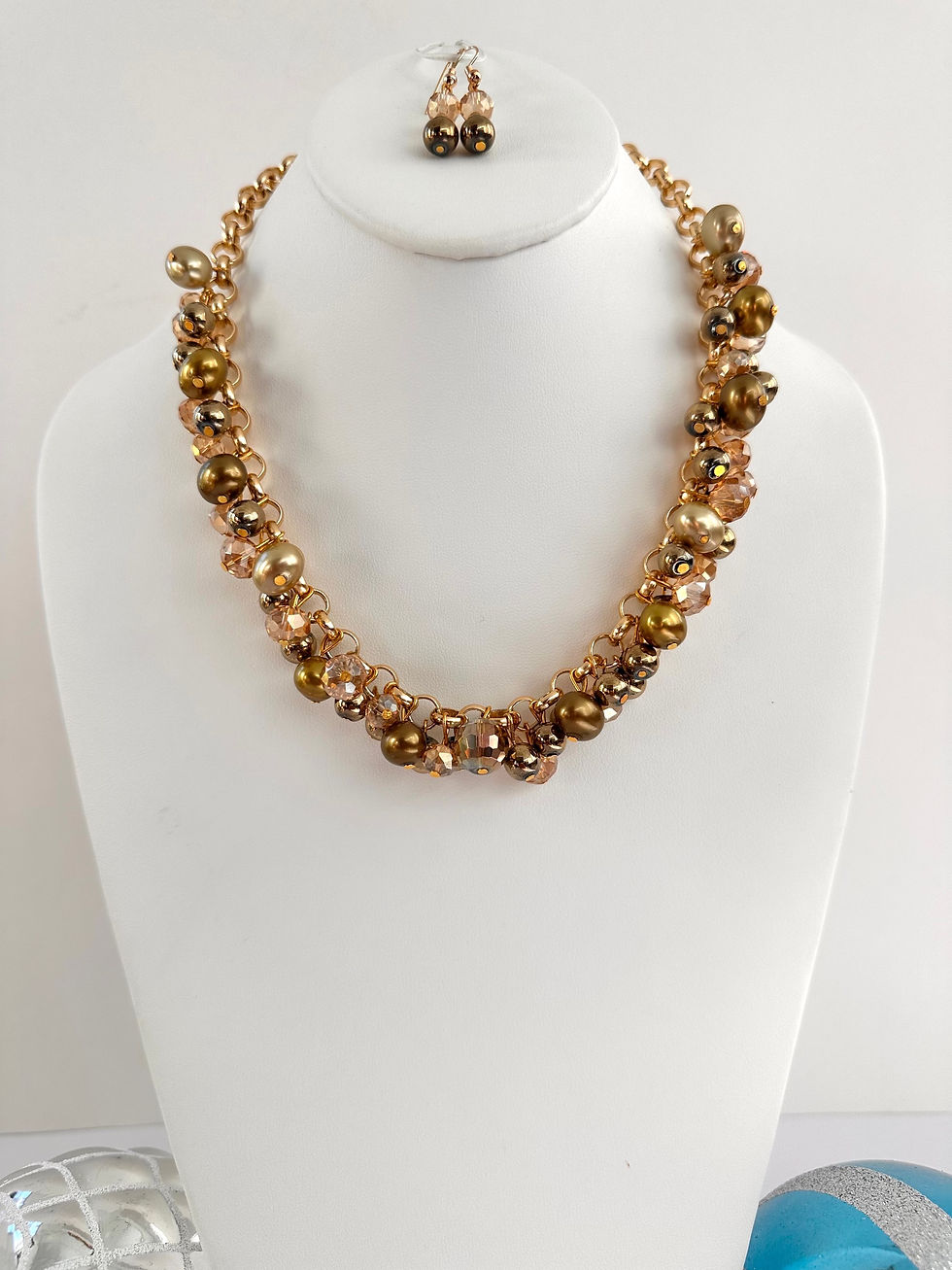 Thumbnail: Cooper Elegance Pearl Necklace Set!