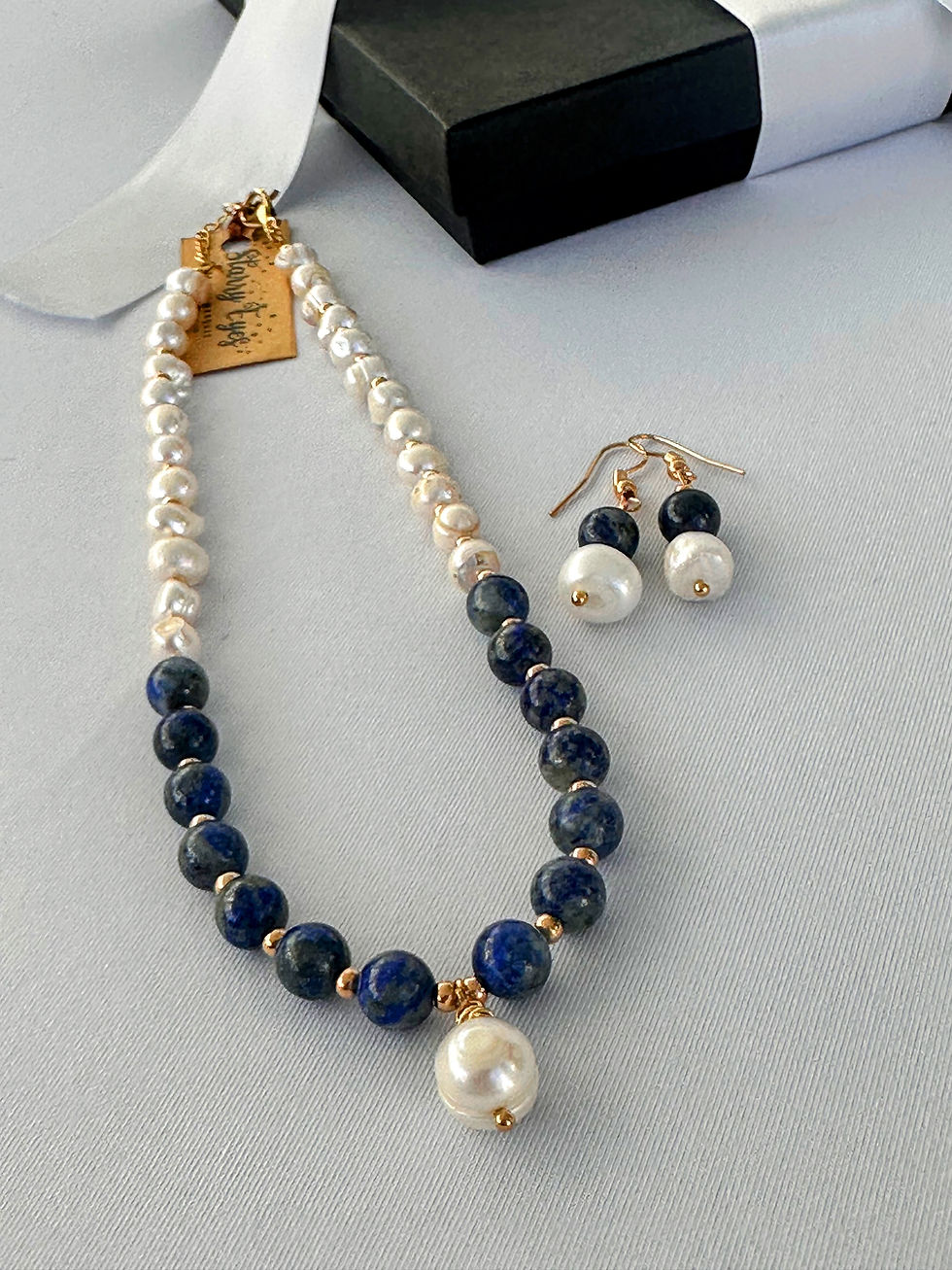 Thumbnail: Lapis Elegance Necklace and Earrings Set