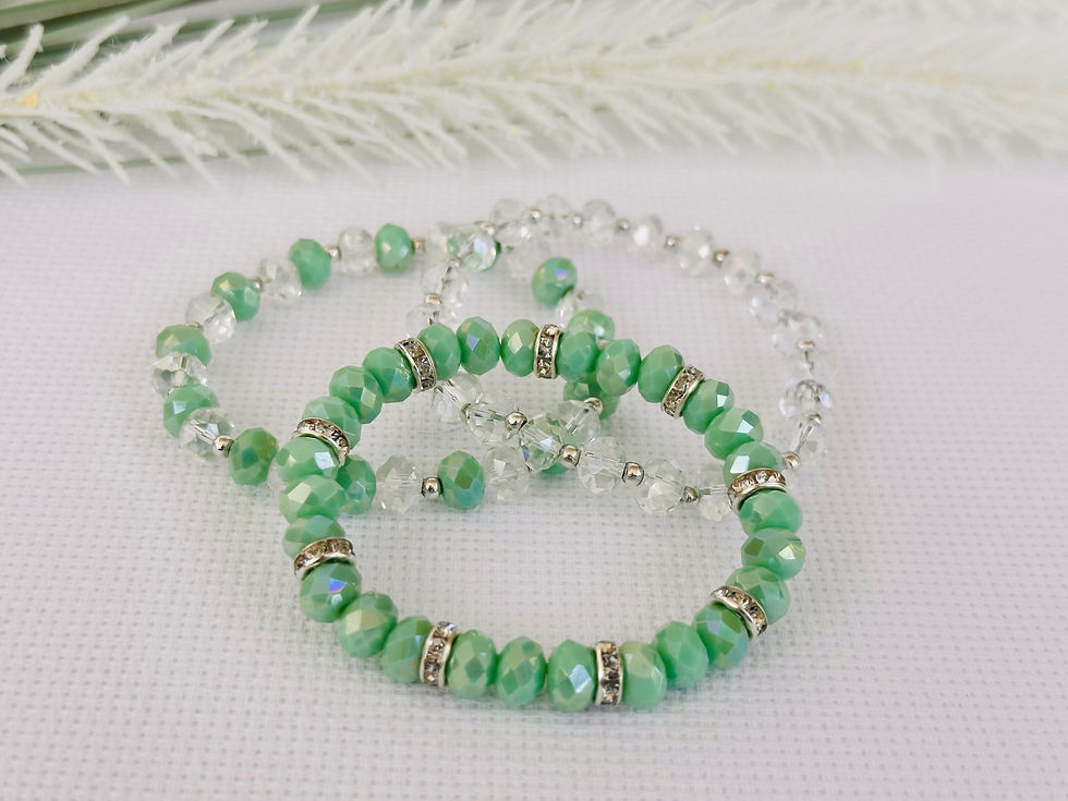 Thumbnail: Elegant Emerald Trio Bracelet Set !