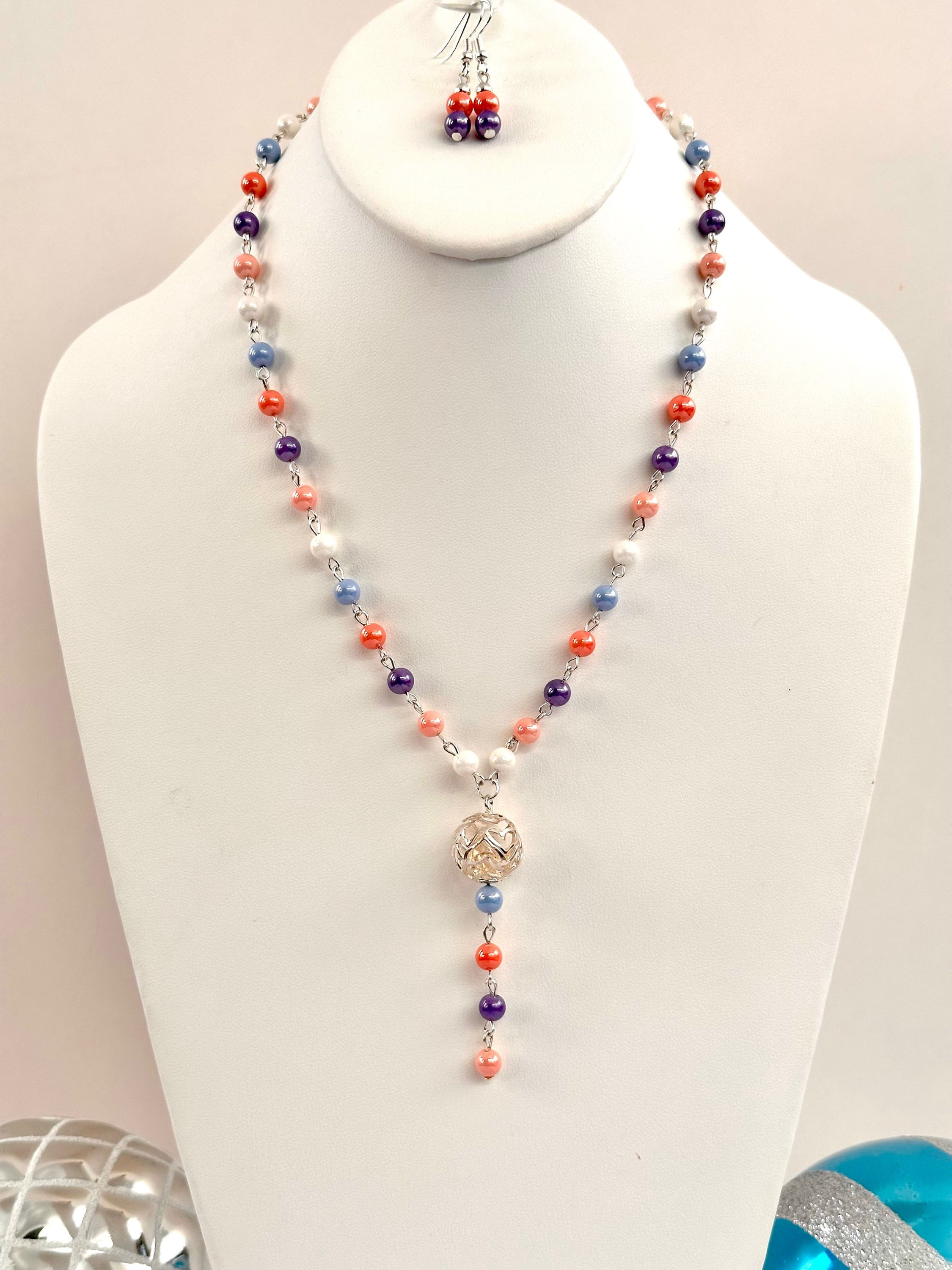Opulent Pearl Cascade Necklace Set !