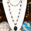 Thumbnail: Midnight Elegance Agate Necklace Set!