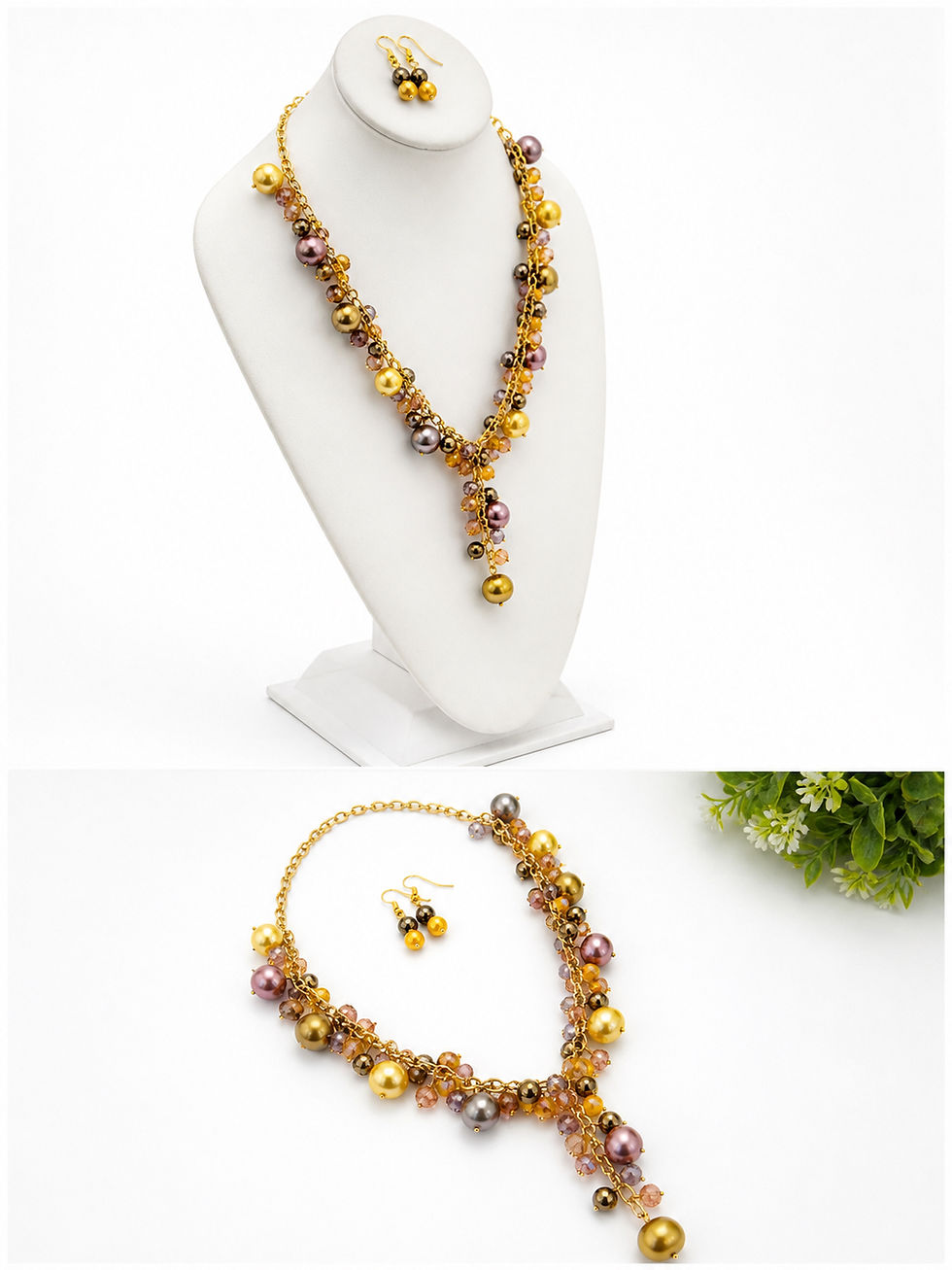 Thumbnail: Lumière Rose Necklace and Earrings Set!