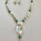 Thumbnail: Majorica  pearl and crystal heart pendant necklace .