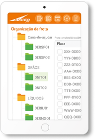 Tablet mostrando funcionalidades do sistema