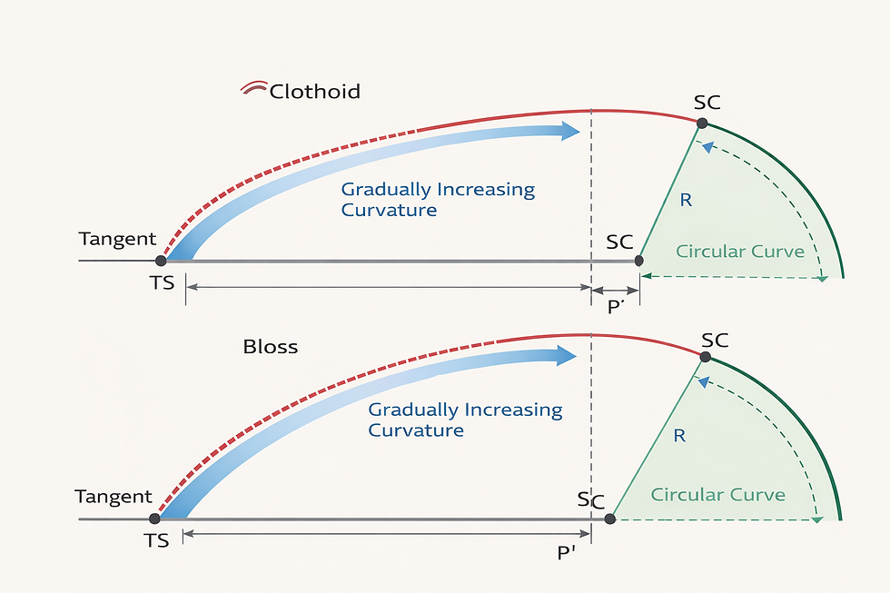 Bloss vs clothoid image