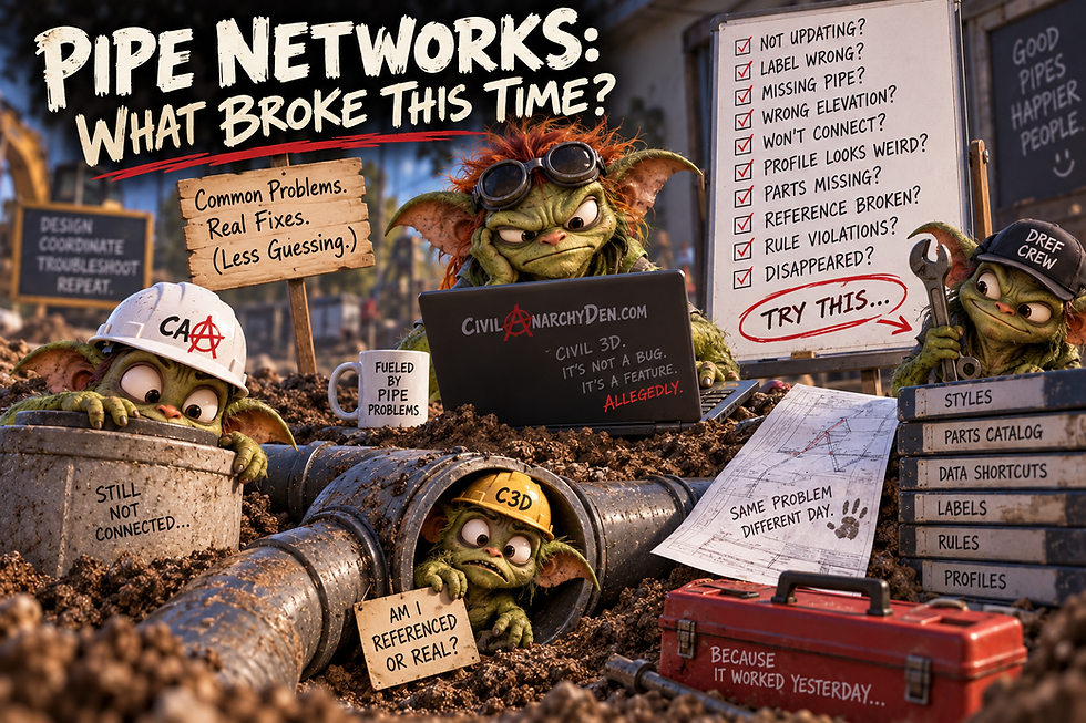 Civil 3D Pipe Network Issues