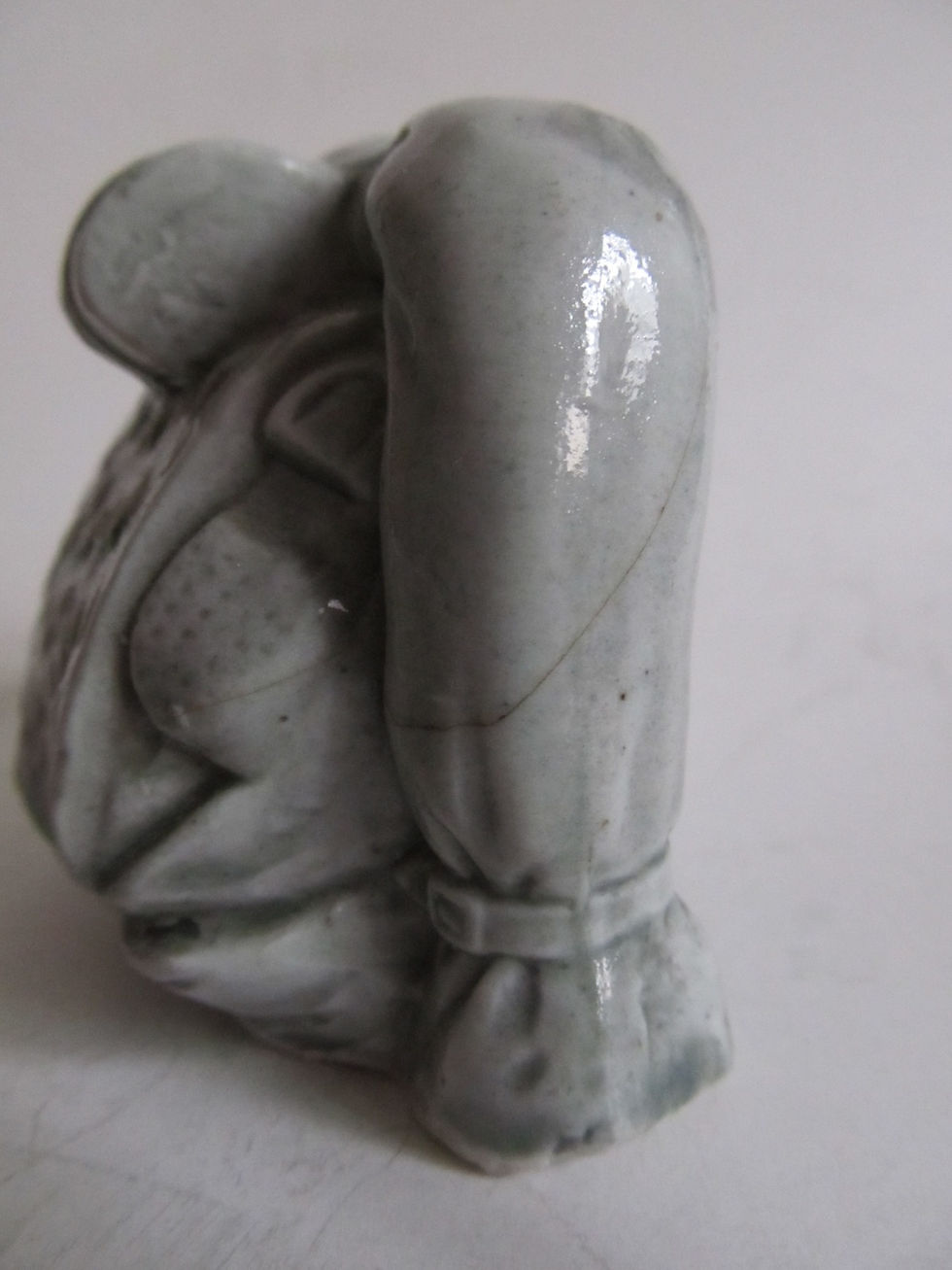 Thumbnail: Rare Austro-Hungarian soft porcelain military knapsack shaped piggy bank