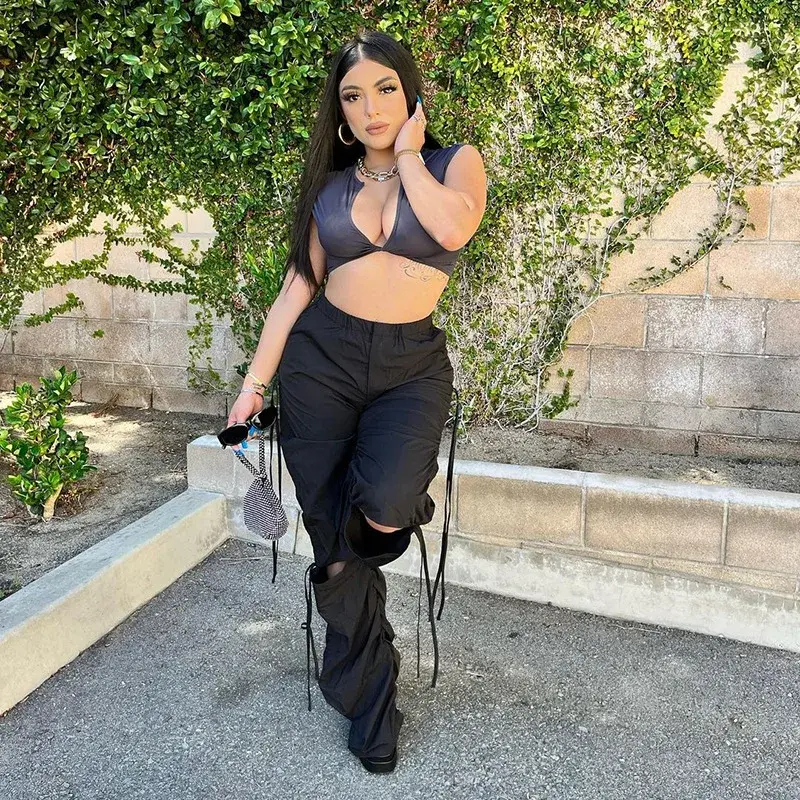 Thumbnail: High Waist Baggy Cargi Trousers/Pants