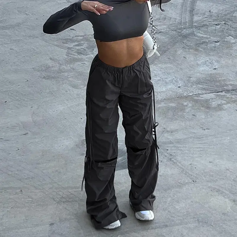 Thumbnail: High Waist Baggy Cargi Trousers/Pants