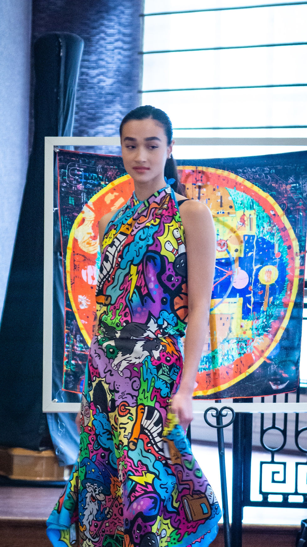 Thumbnail: RoKi Silk Scarf Skirt (Side Zipper Style)