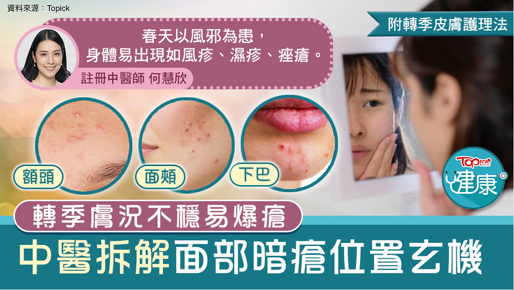 中醫拆解面部暗瘡位置玄機