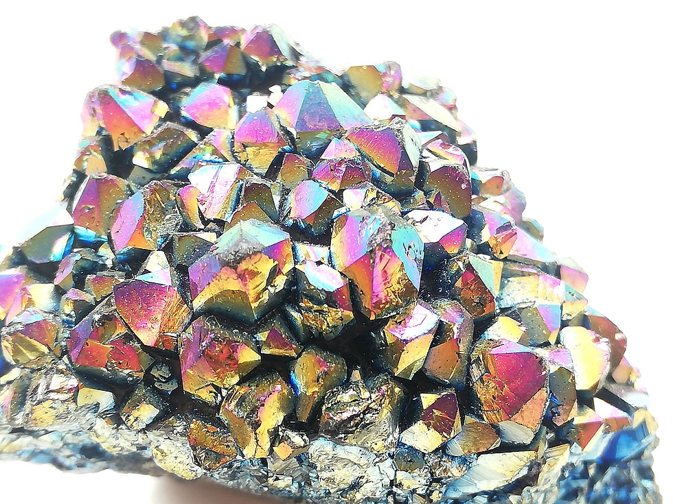 Miniatura: Drusa de cuarzo aura titanio F