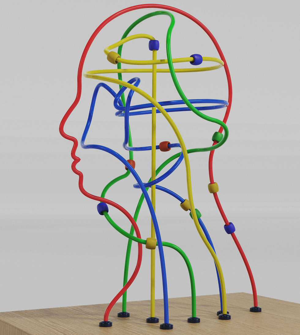 Picture of the complexity of a human brain within a mental health diagnosis