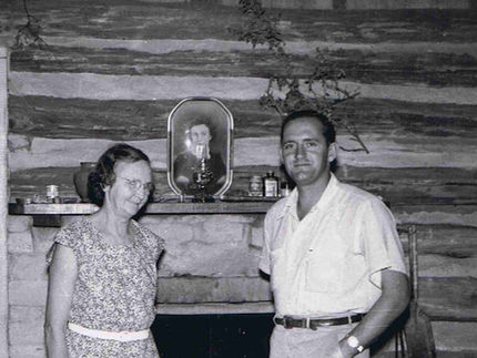 Mother & Dale in Johnston cabin in Brown Co..jpg