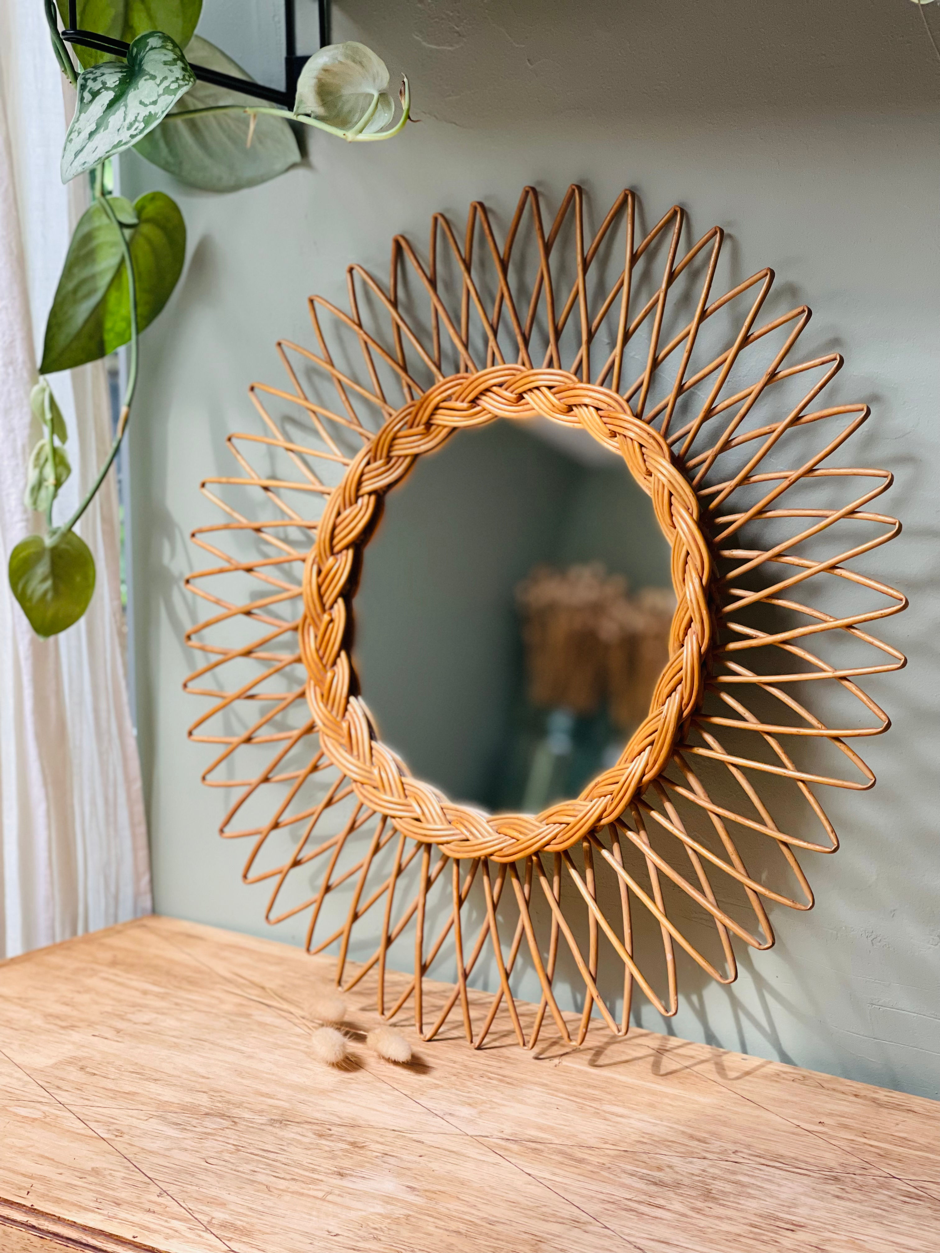 Miroir en rotin Inès