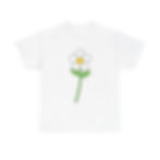 Unisex cotton T-shirt with a flower