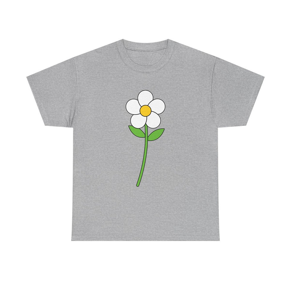 Thumbnail: Unisex cotton T-shirt with a flower