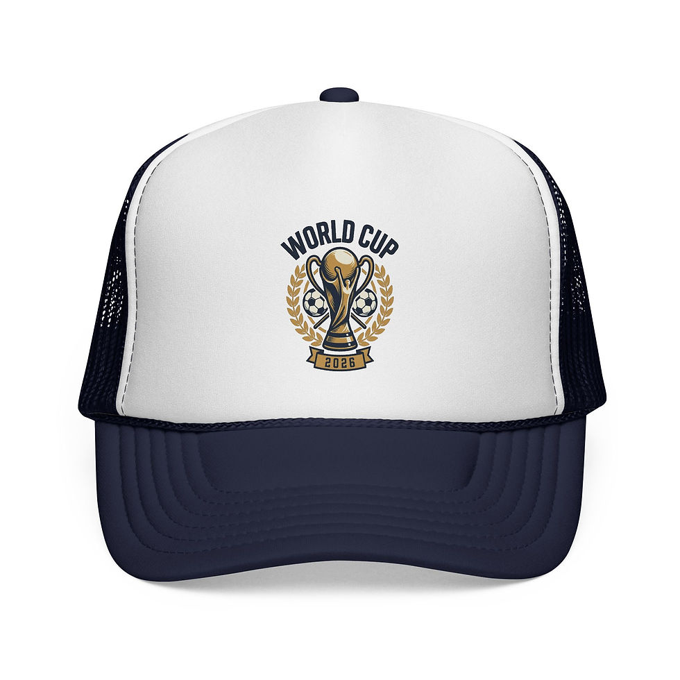 Thumbnail: World Cup Trophy Trucker Cap — Vintage Soccer Championship Hat