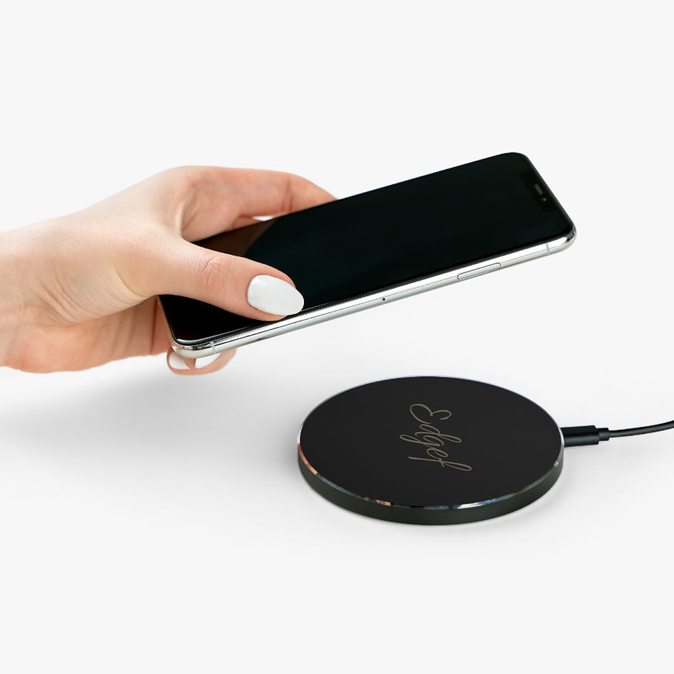 Thumbnail: Wireless Charger — Elegant Script 'Edgef' Fast Qi Charging Pad