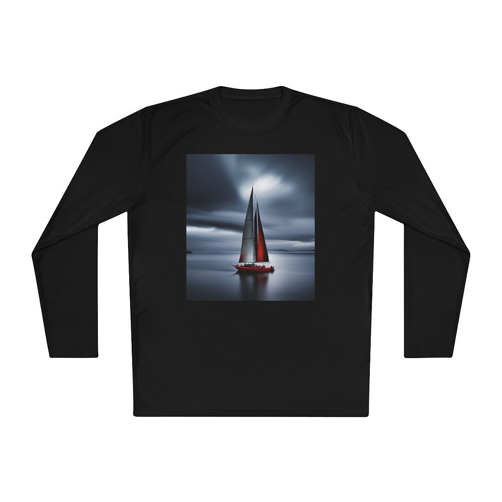 Thumbnail: Unisex Lightweight Long Sleeve Tee with boat image