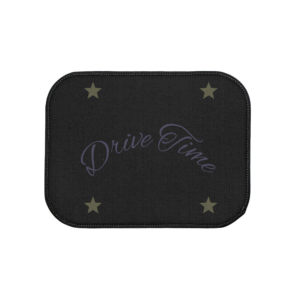 Thumbnail: Car Floor Mat - 'Drive Time' Black Star Non-Slip Auto Floor Mat