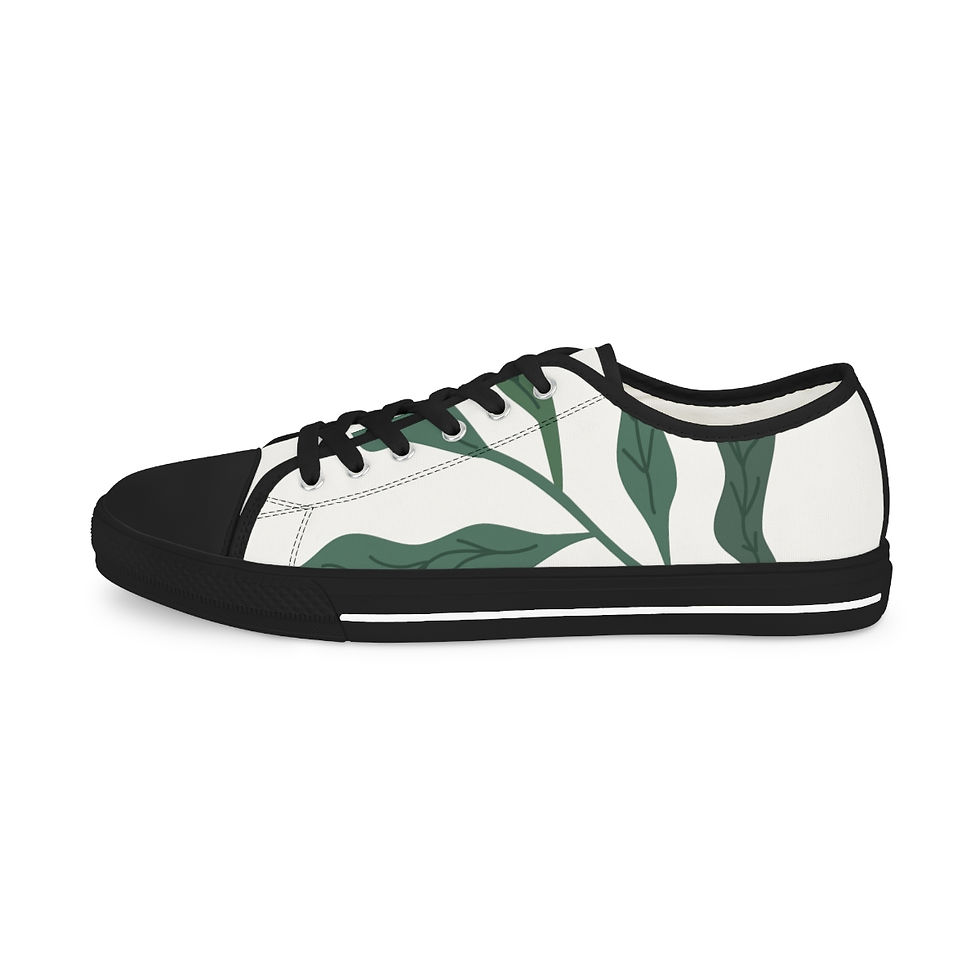 Thumbnail: Men's Low Top Sneakers with a green leaf print
