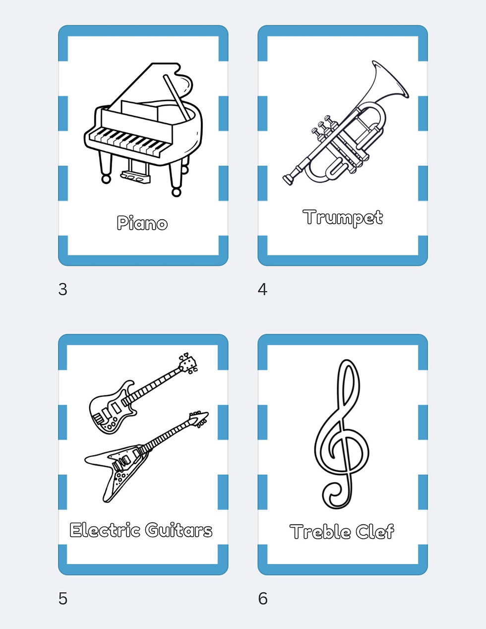 *Digital Download* 4 musical colouring pages for little musicians