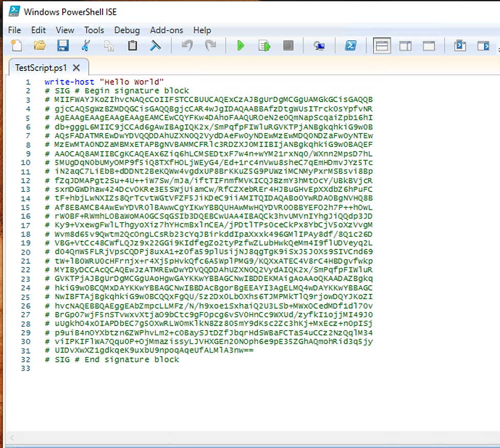 Viewing the signature of a signed PowerShell Script.