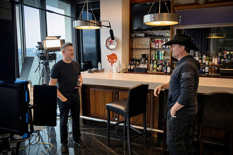 Director Corey Frizzell & Country Star John Rich discussing production, during the filming of Still The Jukebox Junkie, a film following the life & career of 90s country star Ken Mellons.
John sat down with us at “Mt. Richmore,” his famed Nashville home, and shared his thoughts on Ken as an artist, the country music business, and his years long relationship with him.