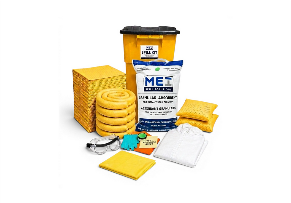 Hazmat spill kit with wheels on a white background