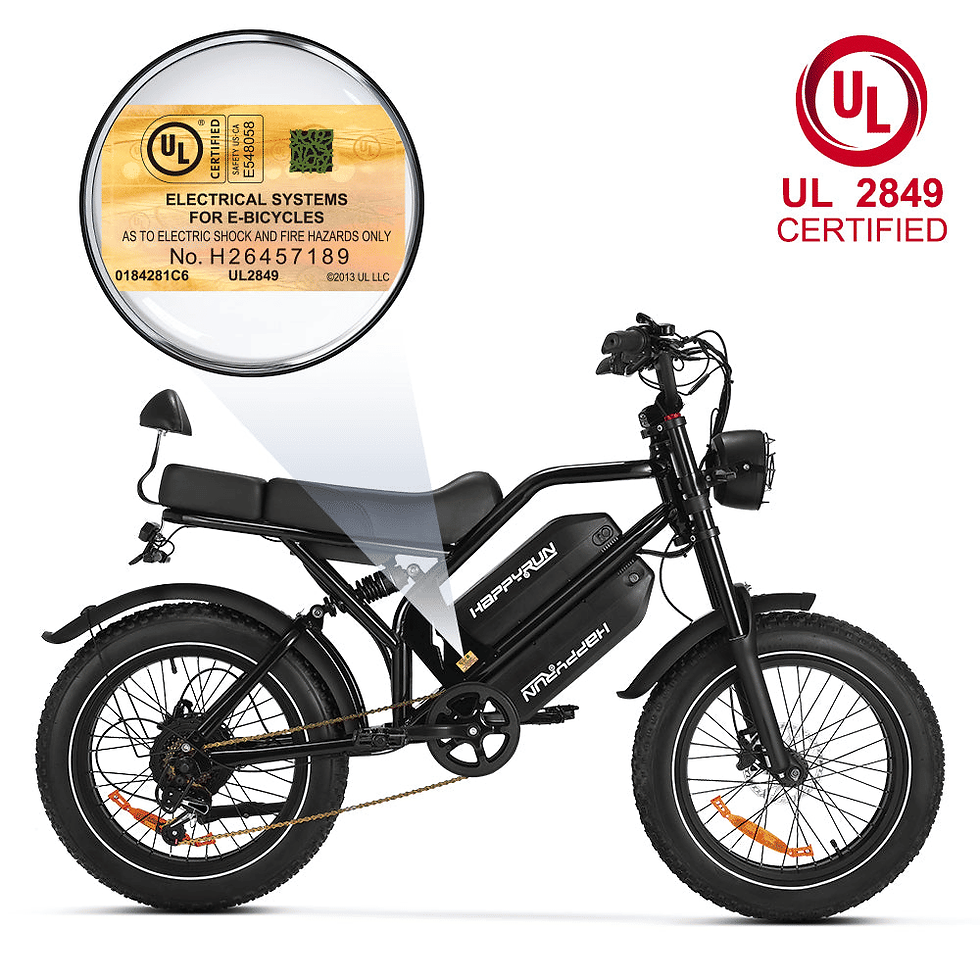 UL side view - The HappyRun G70 is a powerful electric cargo bike built to haul everything from groceries to kids with ease.
