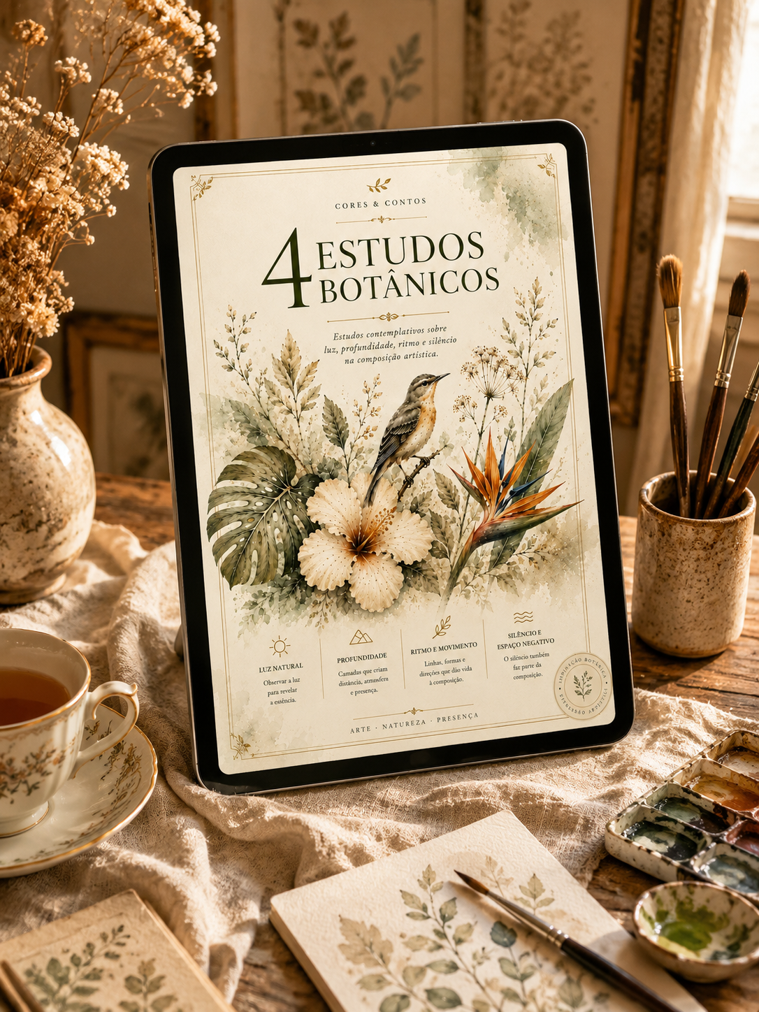 4 Estudos Botânicos — Ebook Contemplativo de Observação Artística