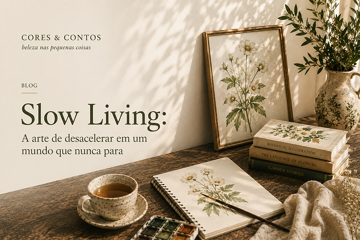 A beleza de desacelerar: pequenos rituais, natureza e criatividade como caminhos para uma vida mais presente.