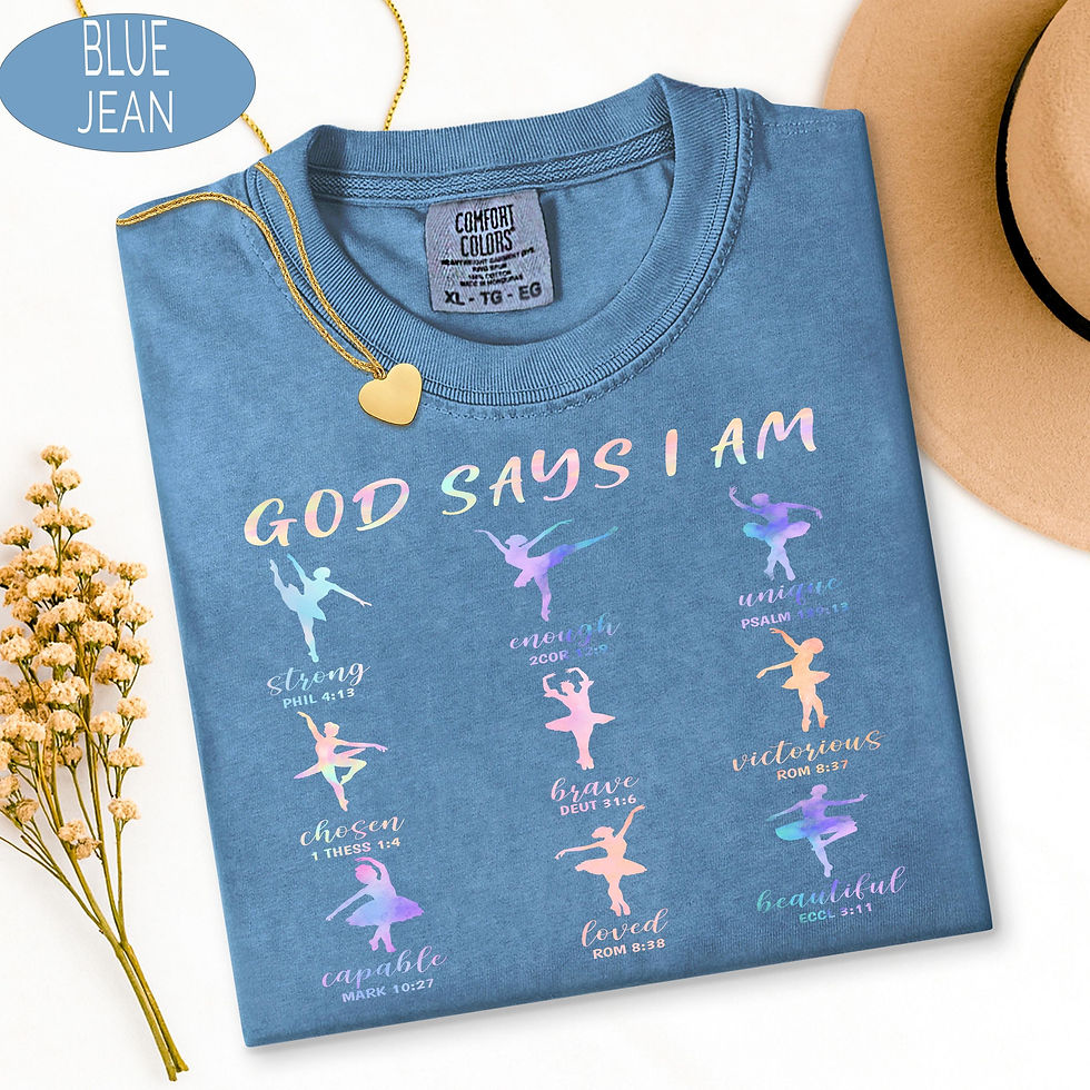 Thumbnail: Christian Ballet Tee, God Says I Am Shirt, Ballerina Dance Shirt, Bible Verse Te