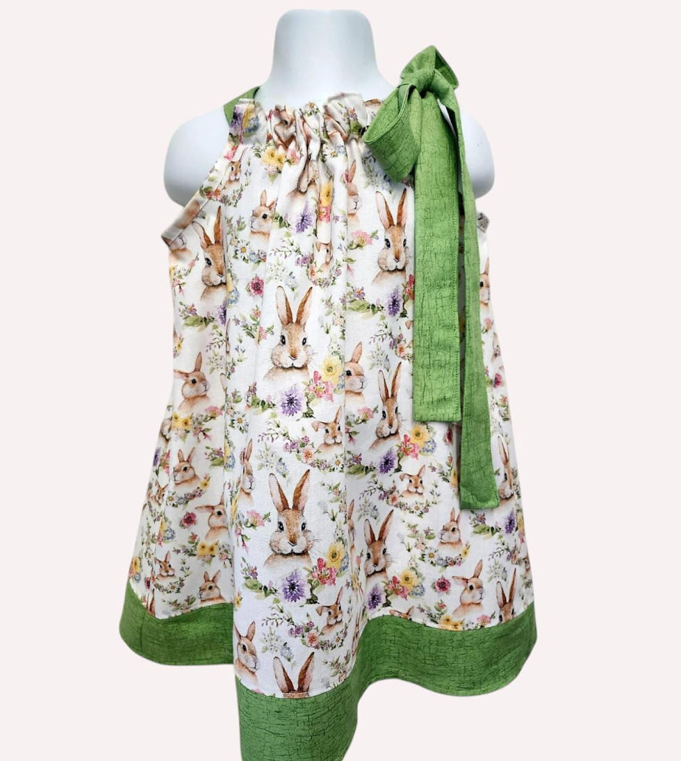 Thumbnail: Easter pillowcase dress, Bunnies girls dress, Easter girl dress, Little girl Eas