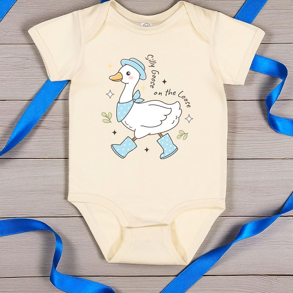 Thumbnail: Cute Silly Goose On The Loose Bodysuit for Girls or Boys - Funny Kids Clothing,
