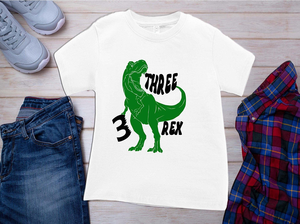 Thumbnail: Personalized Boys Birthday Shirt with Dinosaur Theme - Rawr-some Style for the B