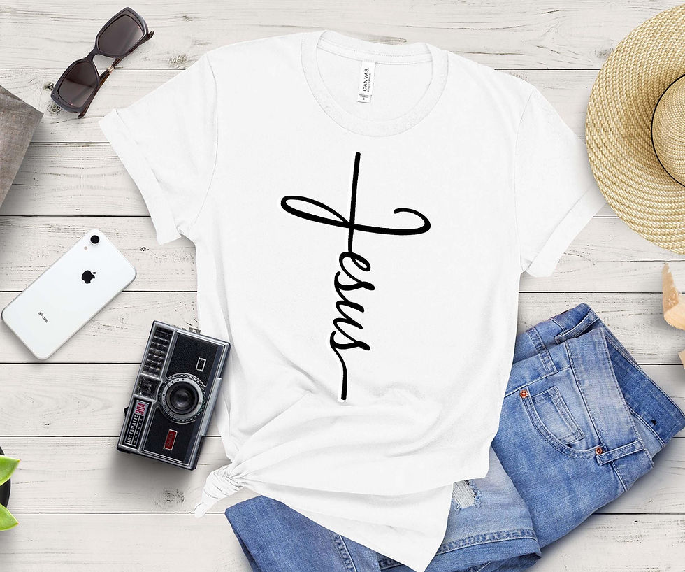 Thumbnail: Faith-Filled Jesus Cross Tee for Christians | Inspirational Christian Shirt
