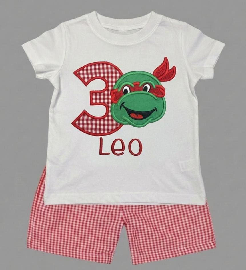 Thumbnail: Ninja Outfit - Ninja Turtle Boys Personalized Short &amp; Shirt - Turtle Shirt -