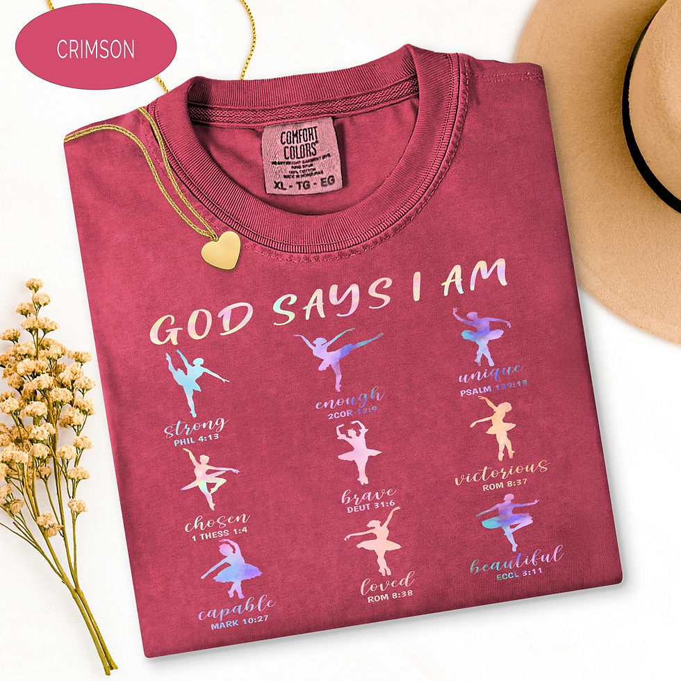 Thumbnail: Christian Ballet Tee, God Says I Am Shirt, Ballerina Dance Shirt, Bible Verse Te