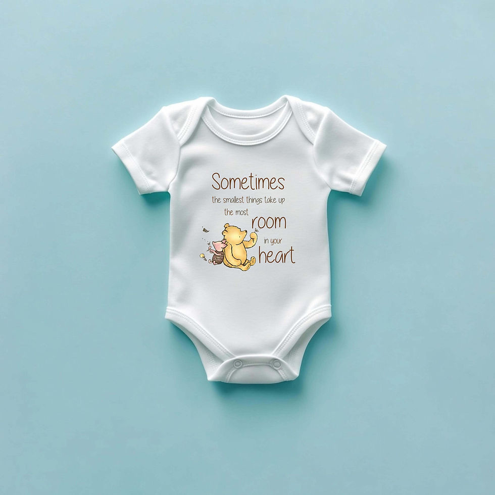 Thumbnail: Winnie the Pooh Baby Bodysuit: Heartwarming Quote, Infant Outfit
