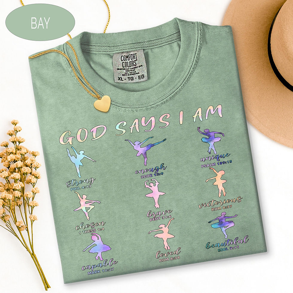 Thumbnail: Christian Ballet Tee, God Says I Am Shirt, Ballerina Dance Shirt, Bible Verse Te