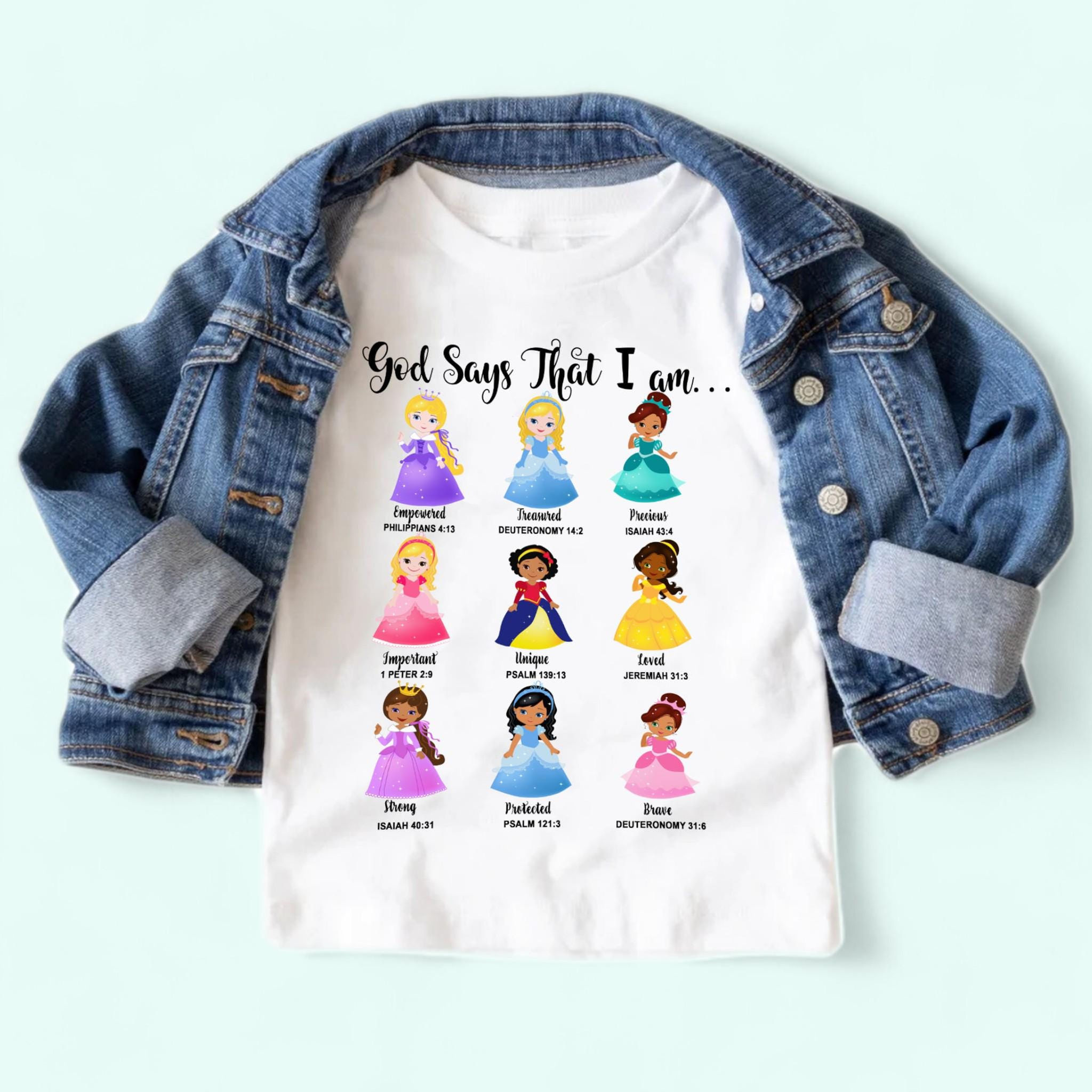 God Says I Am Princess Shirt Bible Verse Princess Tee Kids Christian Apparel Gif