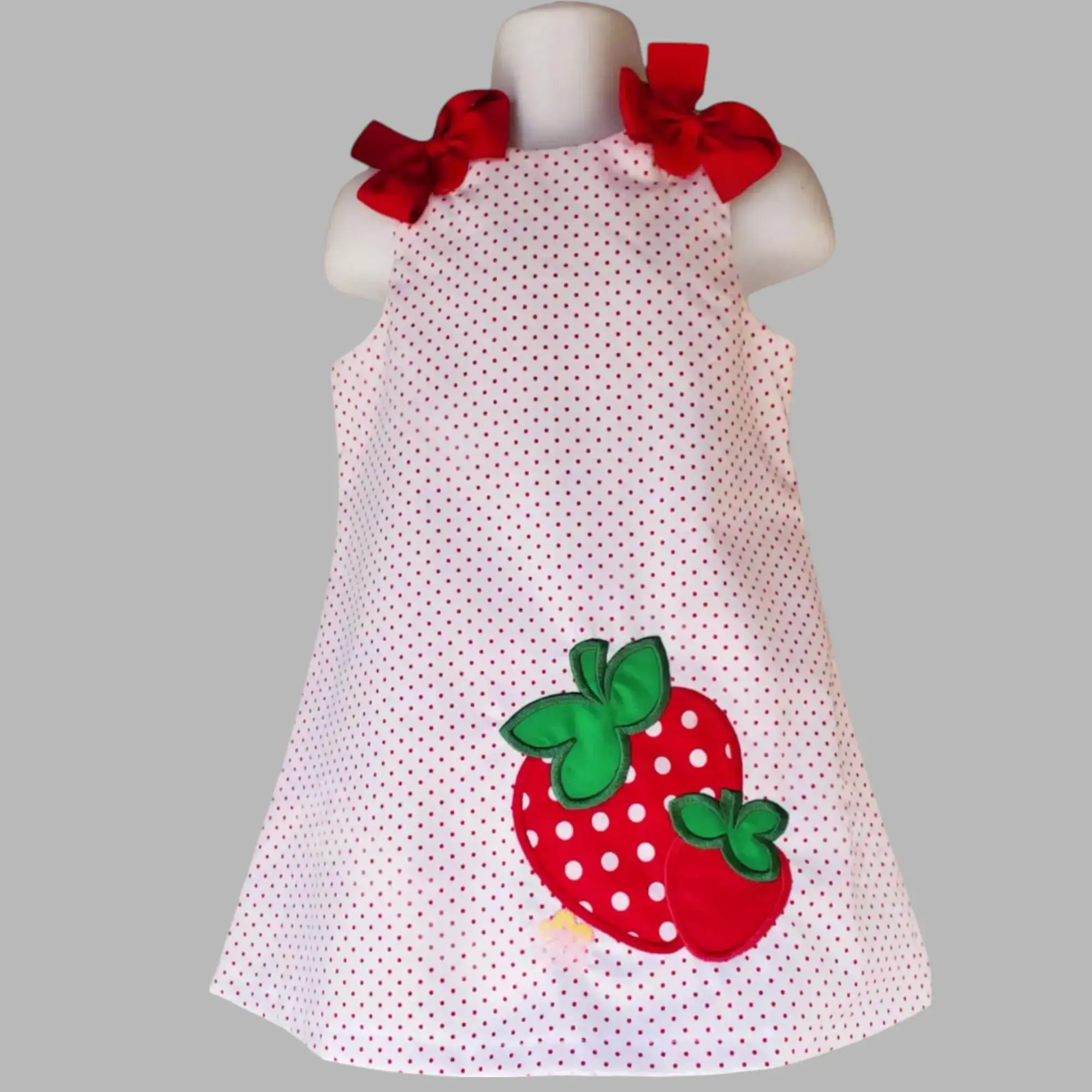 Strawberry embroidered dress - Personalized Strawberry girl dress - Jumper dress