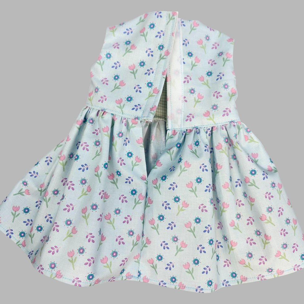 Thumbnail: Blue Doll Dress with Flowers  18 in Doll Dress  Doll Clothes  Floral Dress For 