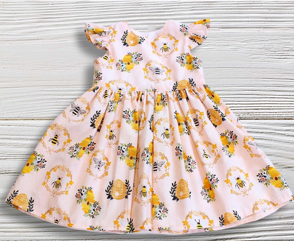 Thumbnail: Honey Bee Dress - Toddler Bee 1st Birthday Party Outfit - Light Pink Beehive Dre