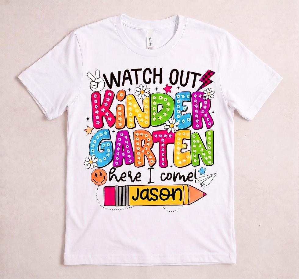 Thumbnail: Back To School Personalized Kindergarten Shirt For Kids | First Day Shirt With C