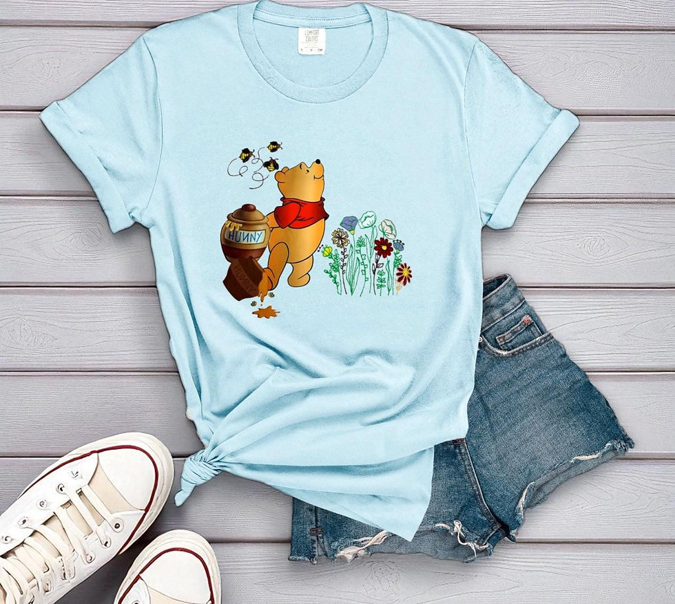 Thumbnail: Winnie the Pooh Printed and Embroidered Shirt - Classic Disney Design - Adorable