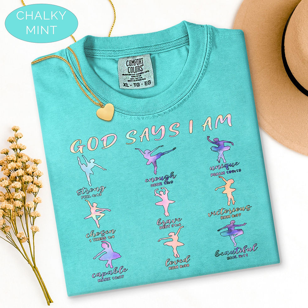 Thumbnail: Christian Ballet Tee, God Says I Am Shirt, Ballerina Dance Shirt, Bible Verse Te